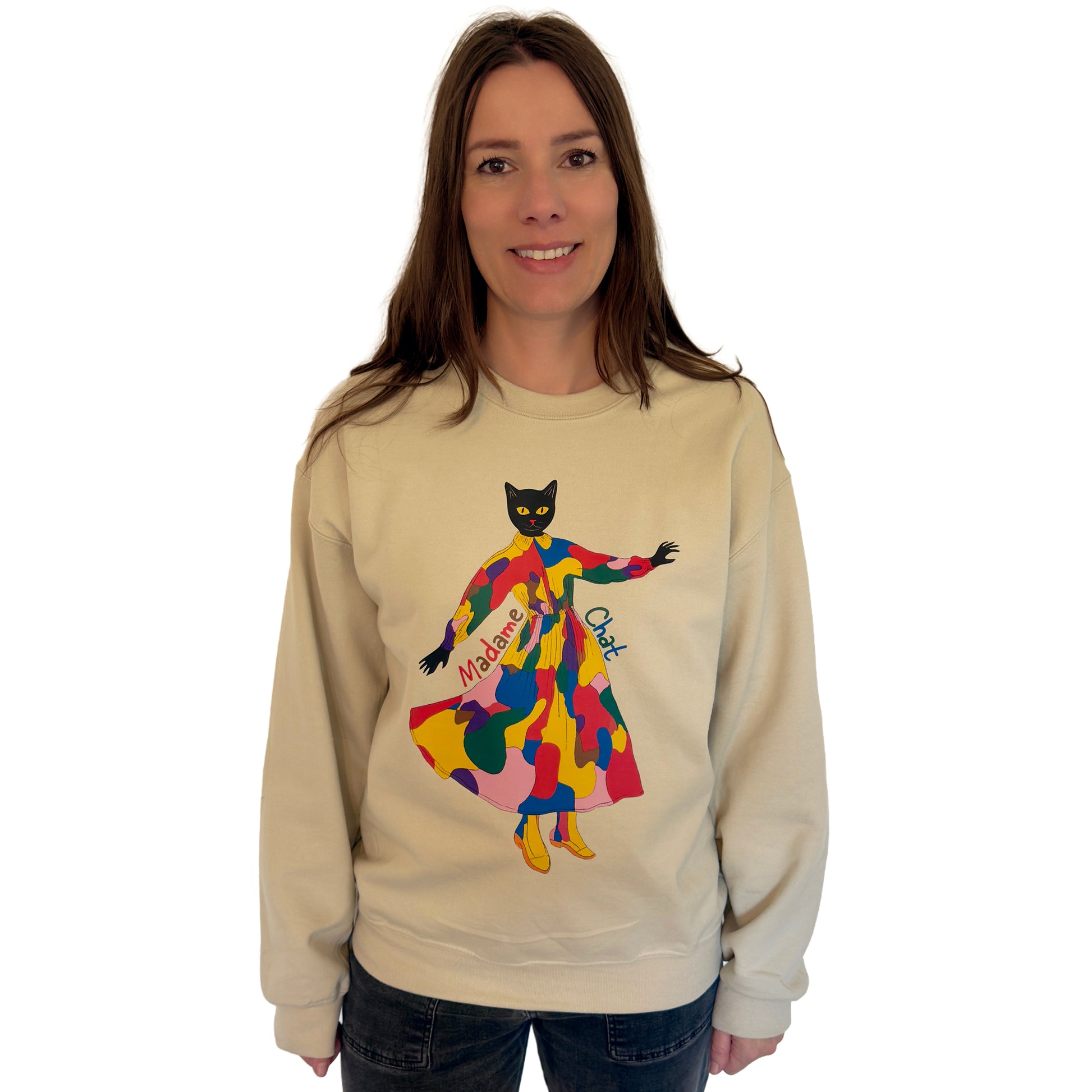 Madame Chat Sweatshirt - Sand