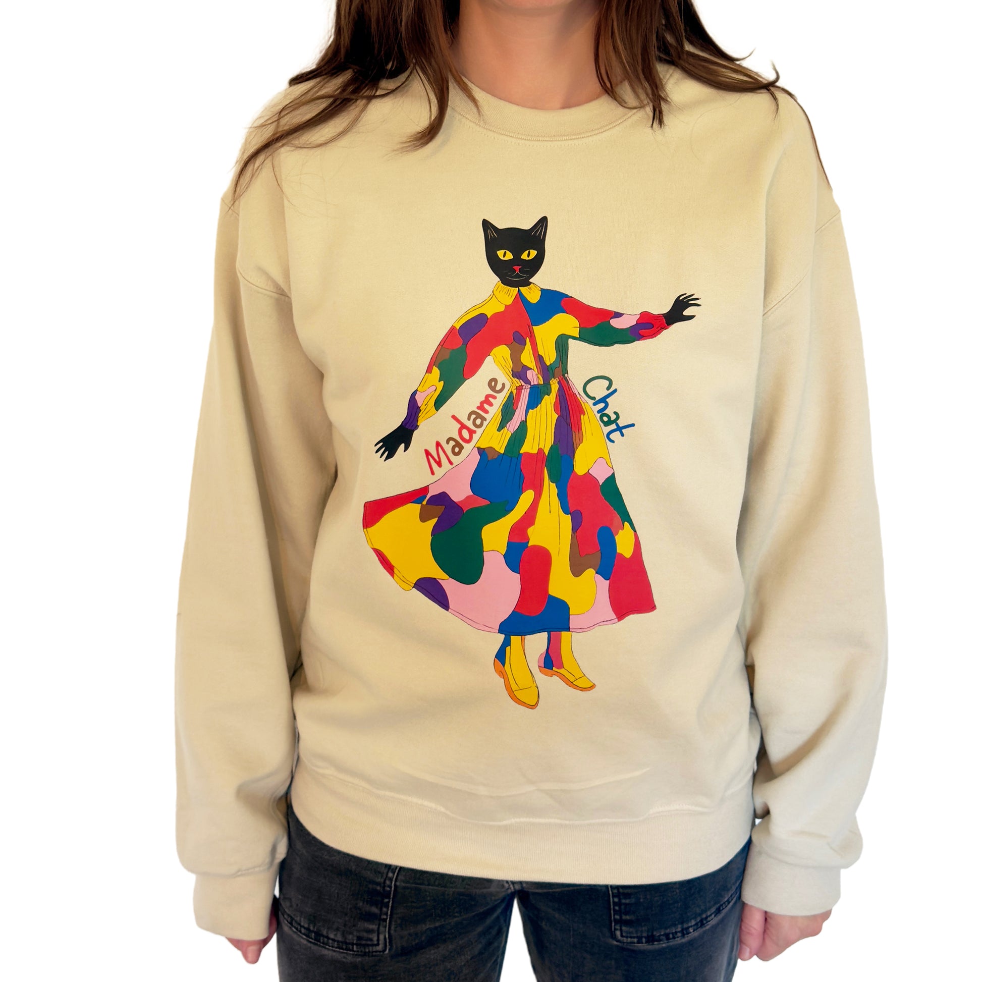 Madame Chat Sweatshirt - Sand